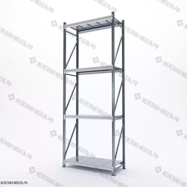 Стеллаж СФМ 3500х1250х600 (4 яруса с настилом) Цинк