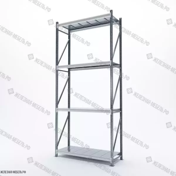 Стеллаж СФМ 3500х1500х600 (4 яруса с настилом) Цинк