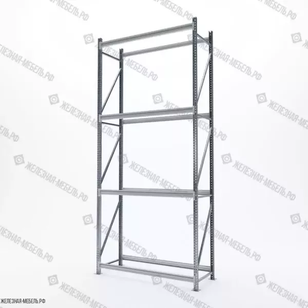 Стеллаж СФМ 3500х1500х600 (4 яруса без настила) Цинк