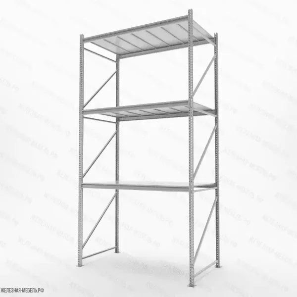 Стеллаж СФМ 3500х1750х1000 (3 яруса с настилом) RAL