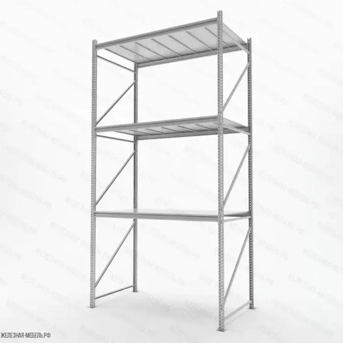 Стеллаж СФМ 3500х1750х1000 (3 яруса с настилом) RAL