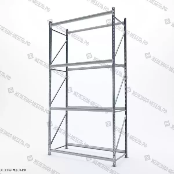 Стеллаж СФМ 3500х1750х800 (4 яруса без настила) Цинк