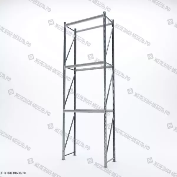 Стеллаж СФМ 4000х1250х600 (3 яруса без настила) Цинк