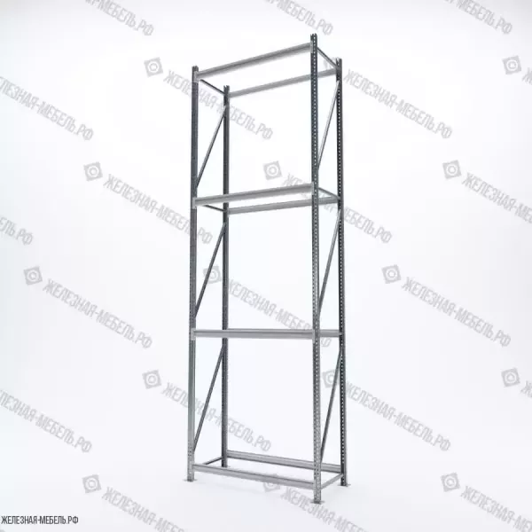 Стеллаж СФМ 4000х1250х600 (4 яруса без настила) Цинк