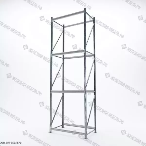 Стеллаж СФМ 4000х1250х800 (4 яруса без настила) Цинк