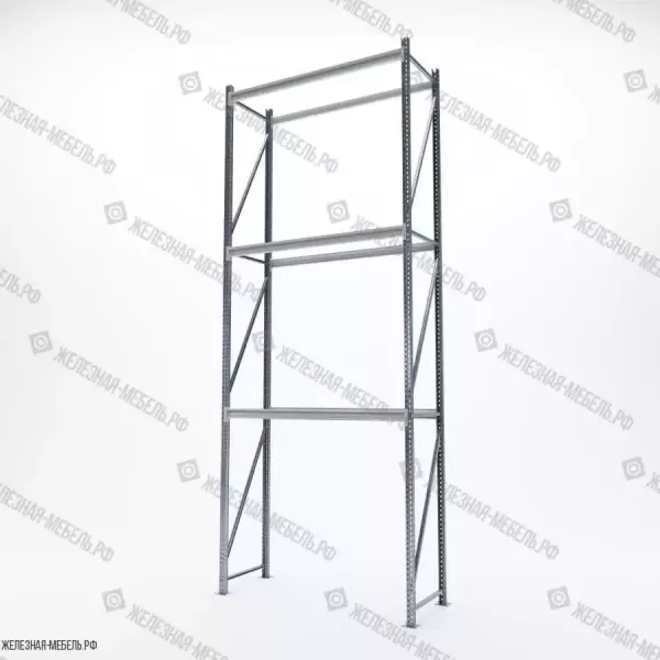 Стеллаж СФМ 4000х1500х600 (3 яруса без настила) Цинк