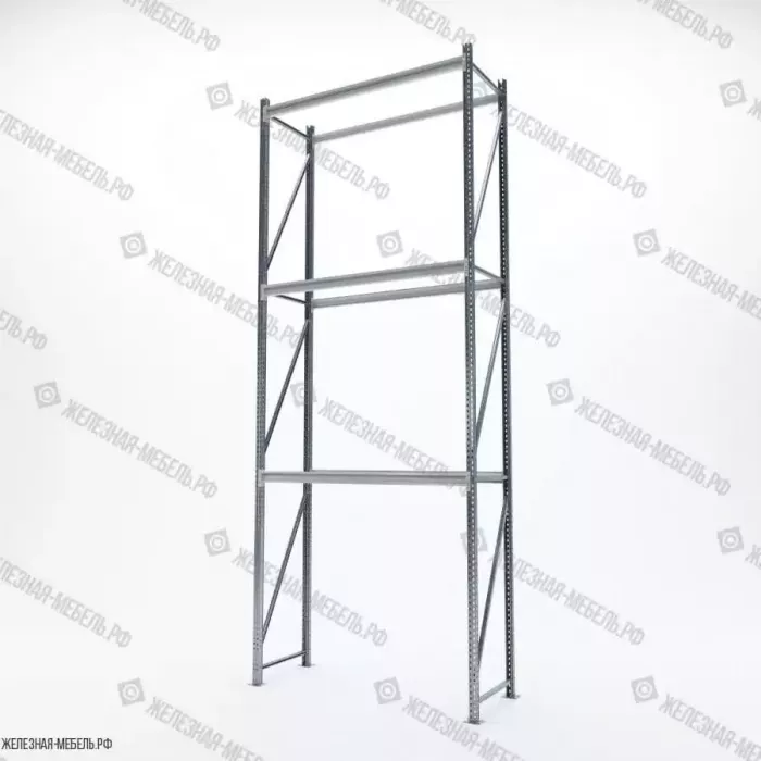 Стеллаж СФМ 4000х1500х600 (3 яруса без настила) Цинк