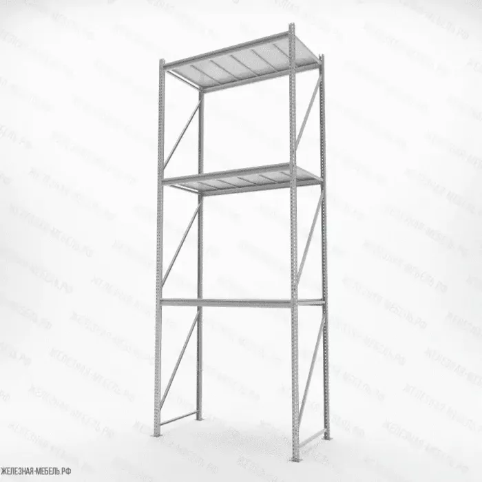 Стеллаж СФМ 4000х1500х800 (3 яруса с настилом) RAL