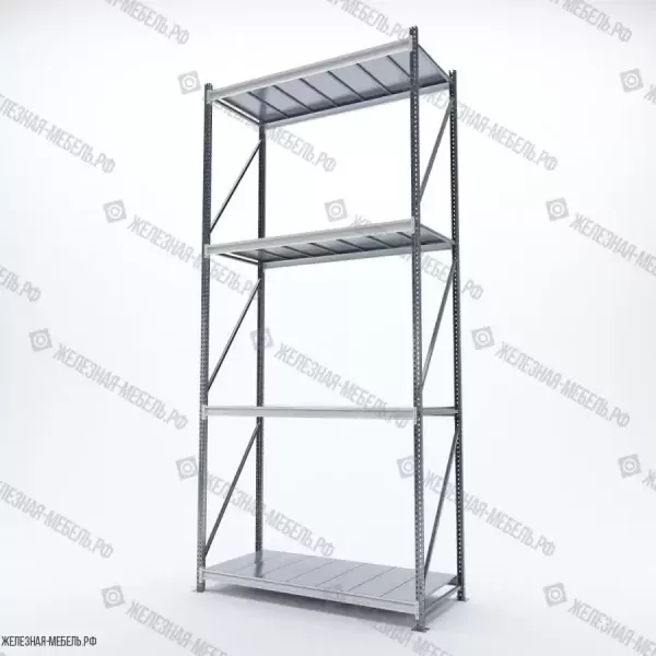 Стеллаж СФМ 4000х1750х800 (4 яруса с настилом) Цинк