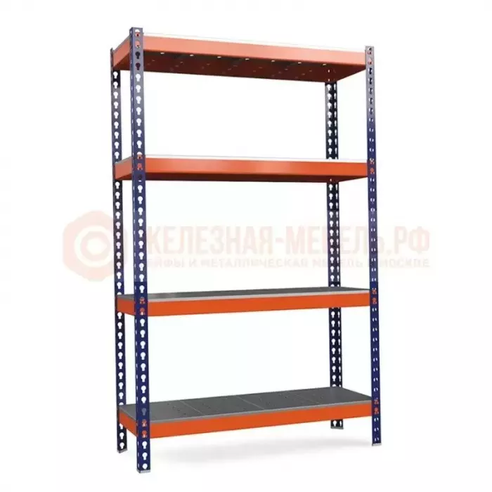 Стеллаж металлический Профи-Т 2000х1240х500 (4 перфорированные оцинкованные мет. усиленные полки)