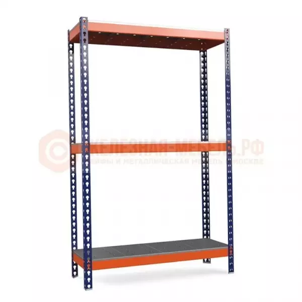 Стеллаж металлический Профи-Т 2000х1240х1005 (3 перфорированные оцинкованные мет. полки)